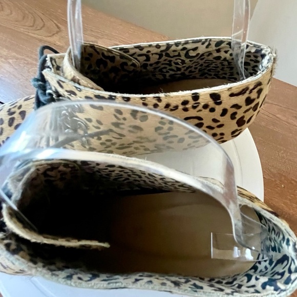 Kate & Mel Horsehair Leopard Print Hidden Wedge Booties 8 - Picture 9 of 9